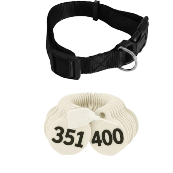 ترقيم الرقبة للاغنام لون ابيض من (301 إلى 400)